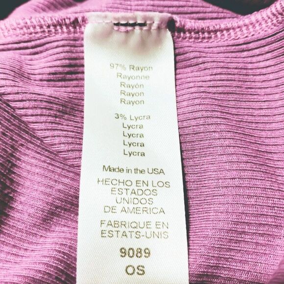 Michael Stars Top Mock Neck Ribbed Puff Long Sleeves Soft Stretchy Comfy OS - Picture 7 of 8